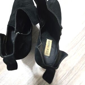 Steve Madden Black Suede Ankle Boots